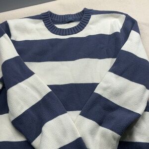 Brandy Melville Brianna Navy and White Striped Sweater